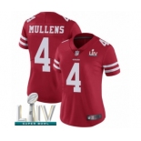 Women's San Francisco 49ers #4 Nick Mullens Red Team Color Vapor Untouchable Limited Player Super Bowl LIV Bound Football Jersey