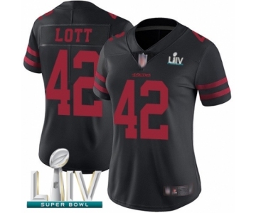 Women's San Francisco 49ers #42 Ronnie Lott Black Vapor Untouchable Limited Player Super Bowl LIV Bound Football Jersey