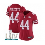 Women's San Francisco 49ers #44 Kyle Juszczyk Red Team Color Vapor Untouchable Limited Player Super Bowl LIV Bound Football Jersey