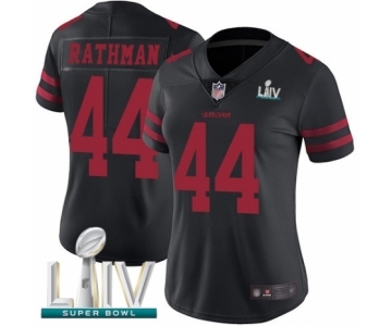 Women's San Francisco 49ers #44 Tom Rathman Black Vapor Untouchable Limited Player Super Bowl LIV Bound Football Jersey