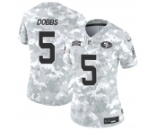 Women's San Francisco 49ers #5 Joshua Dobbs 2024 F.U.S.E Arctic Camo Salute To Service Limited Stitched Jersey