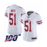 Women's San Francisco 49ers #51 Malcolm Smith White Vapor Untouchable Limited Player 100th Season Football Jersey