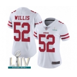 Women's San Francisco 49ers #52 Patrick Willis White Vapor Untouchable Limited Player Super Bowl LIV Bound Football Jersey