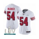 Women's San Francisco 49ers #54 Fred Warner Limited White Rush Vapor Untouchable Super Bowl LIV Bound Football Jersey