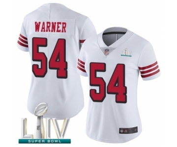 Women's San Francisco 49ers #54 Fred Warner Limited White Rush Vapor Untouchable Super Bowl LIV Bound Football Jersey