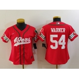 Women's San Francisco 49ers #54 Fred Warner Red Mexico Cool Base Stitched Baseball Jersey