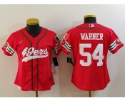 Women's San Francisco 49ers #54 Fred Warner Red Mexico Cool Base Stitched Baseball Jersey