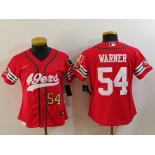 Women's San Francisco 49ers #54 Fred Warner Red Mexico Cool Base Stitched Baseball Jerseys