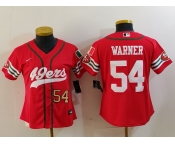 Women's San Francisco 49ers #54 Fred Warner Red Mexico Cool Base Stitched Baseball Jerseys