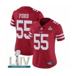 Women's San Francisco 49ers #55 Dee Ford Red Team Color Vapor Untouchable Limited Player Super Bowl LIV Bound Football Jersey