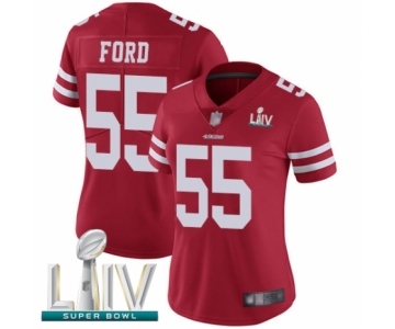 Women's San Francisco 49ers #55 Dee Ford Red Team Color Vapor Untouchable Limited Player Super Bowl LIV Bound Football Jersey