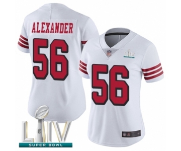 Women's San Francisco 49ers #56 Kwon Alexander Limited White Rush Vapor Untouchable Super Bowl LIV Bound Football Jersey