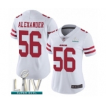 Women's San Francisco 49ers #56 Kwon Alexander White Vapor Untouchable Limited Player Super Bowl LIV Bound Football Jersey