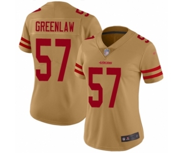 Women's San Francisco 49ers #57 Dre Greenlaw Limited Gold Inverted Legend Football Jersey