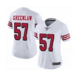 Women's San Francisco 49ers #57 Dre Greenlaw Limited White Rush Vapor Untouchable Football Jersey