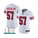 Women's San Francisco 49ers #57 Dre Greenlaw Limited White Rush Vapor Untouchable Super Bowl LIV Bound Football Jersey