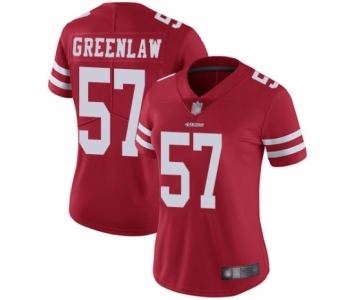 Women's San Francisco 49ers #57 Dre Greenlaw Red Team Color Vapor Untouchable Limited Player Football Jersey