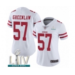 Women's San Francisco 49ers #57 Dre Greenlaw White Vapor Untouchable Limited Player Super Bowl LIV Bound Football Jersey