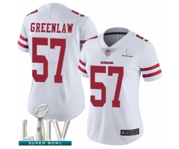 Women's San Francisco 49ers #57 Dre Greenlaw White Vapor Untouchable Limited Player Super Bowl LIV Bound Football Jersey