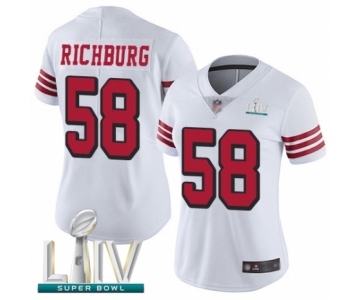 Women's San Francisco 49ers #58 Weston Richburg Limited White Rush Vapor Untouchable Super Bowl LIV Bound Football Jersey