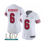 Women's San Francisco 49ers #6 Mitch Wishnowsky Limited White Rush Vapor Untouchable Super Bowl LIV Bound Football Jersey