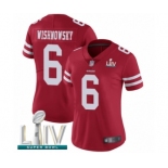 Women's San Francisco 49ers #6 Mitch Wishnowsky Red Team Color Vapor Untouchable Limited Player Super Bowl LIV Bound Football Jersey