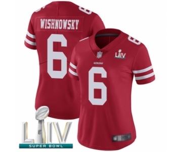 Women's San Francisco 49ers #6 Mitch Wishnowsky Red Team Color Vapor Untouchable Limited Player Super Bowl LIV Bound Football Jersey