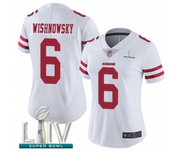 Women's San Francisco 49ers #6 Mitch Wishnowsky White Vapor Untouchable Limited Player Super Bowl LIV Bound Football Jersey