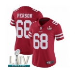 Women's San Francisco 49ers #68 Mike Person Red Team Color Vapor Untouchable Limited Player Super Bowl LIV Bound Football Jersey