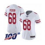 Women's San Francisco 49ers #68 Mike Person White Vapor Untouchable Limited Player 100th Season Football Jersey