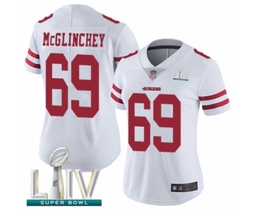 Women's San Francisco 49ers #69 Mike McGlinchey White Vapor Untouchable Limited Player Super Bowl LIV Bound Football Jersey