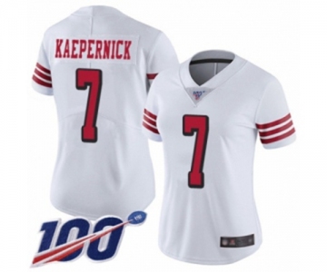 Women's San Francisco 49ers #7 Colin Kaepernick Limited White Rush Vapor Untouchable 100th Season Football Jersey