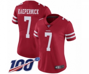 Women's San Francisco 49ers #7 Colin Kaepernick Red Team Color Vapor Untouchable Limited Player 100th Season Football Jersey