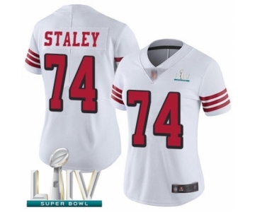 Women's San Francisco 49ers #74 Joe Staley Limited White Rush Vapor Untouchable Super Bowl LIV Bound Football Jersey