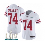 Women's San Francisco 49ers #74 Joe Staley White Vapor Untouchable Limited Player Super Bowl LIV Bound Football Jersey