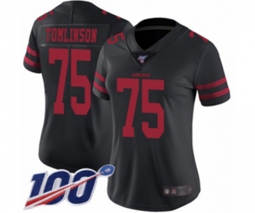 Women's San Francisco 49ers #75 Laken Tomlinson Black Vapor Untouchable Limited Player 100th Season Football Jersey