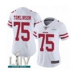 Women's San Francisco 49ers #75 Laken Tomlinson White Vapor Untouchable Limited Player Super Bowl LIV Bound Football Jersey