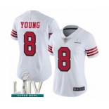 Women's San Francisco 49ers #8 Steve Young Limited White Rush Vapor Untouchable Super Bowl LIV Bound Football Jersey