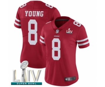 Women's San Francisco 49ers #8 Steve Young Red Team Color Vapor Untouchable Limited Player Super Bowl LIV Bound Football Jersey