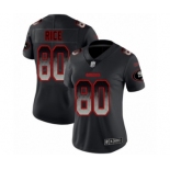 Women's San Francisco 49ers #80 Jerry Rice Limited Black Smoke Fashion Football Jersey