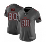 Women's San Francisco 49ers #80 Jerry Rice Limited Gray Static Fashion Football Jersey