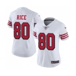 Women's San Francisco 49ers #80 Jerry Rice Limited White Rush Vapor Untouchable Football Jersey