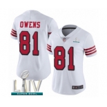 Women's San Francisco 49ers #81 Terrell Owens Limited White Rush Vapor Untouchable Super Bowl LIV Bound Football Jersey