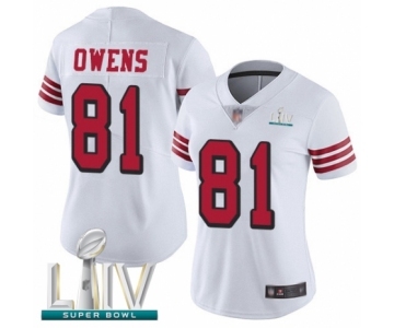 Women's San Francisco 49ers #81 Terrell Owens Limited White Rush Vapor Untouchable Super Bowl LIV Bound Football Jersey