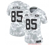 Women's San Francisco 49ers #85 George Kittle 2024 F.U.S.E Arctic Camo Salute To Service Limited Stitched Jersey