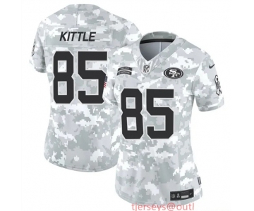 Women's San Francisco 49ers #85 George Kittle 2024 F.U.S.E Arctic Camo Salute To Service Limited Stitched Jersey