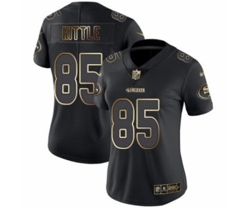 Women's San Francisco 49ers #85 George Kittle Black Gold Vapor Untouchable Limited Football Jersey