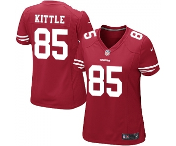 Women's San Francisco 49ers #85 George Kittle Game Red Team Color Football Jersey