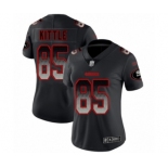 Women's San Francisco 49ers #85 George Kittle Limited Black Smoke Fashion Football Jersey