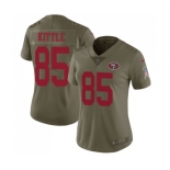 Women's San Francisco 49ers #85 George Kittle Limited Olive 2017 Salute to Service Football Jersey